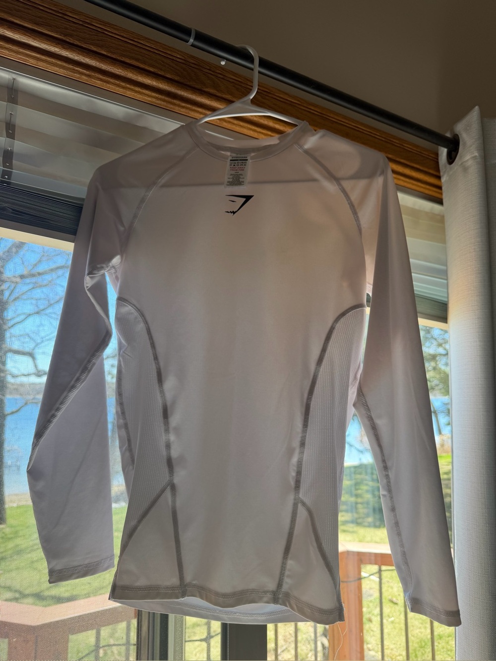 Gymshark white compression long sleeve men’s small